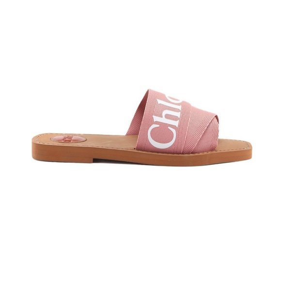SOLD Chloe Woody Flat Logo Ribbon Slide Sandals - Picture 5 of 5